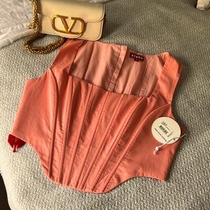 STAUD Alice Top size 6 Grapefruit